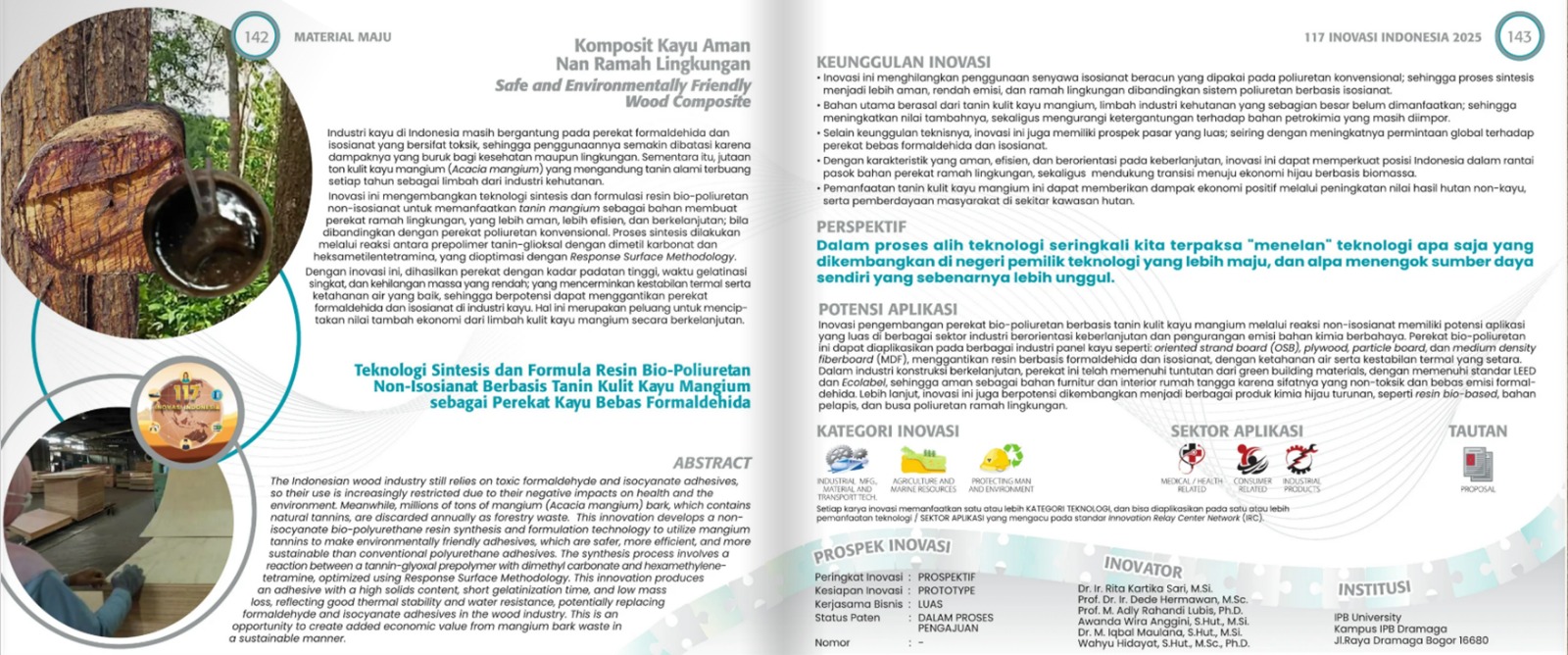Departemen Hasil Hutan Mengucapkan Selamat atas Capaian 117 Karya Inovasi Indonesia Paling Prospektif 2025